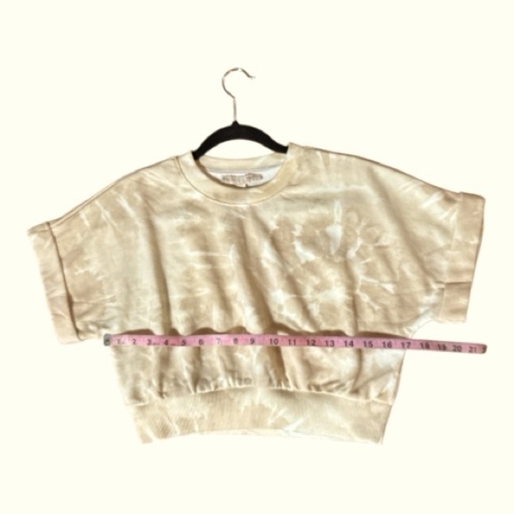 Culpos x INC Tie-Dye Crop Sweatshirt | Beige | Size Small - Picture 5 of 8